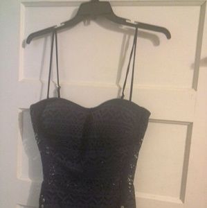 Lookbook Store crochet open weave swimsuit sz 14